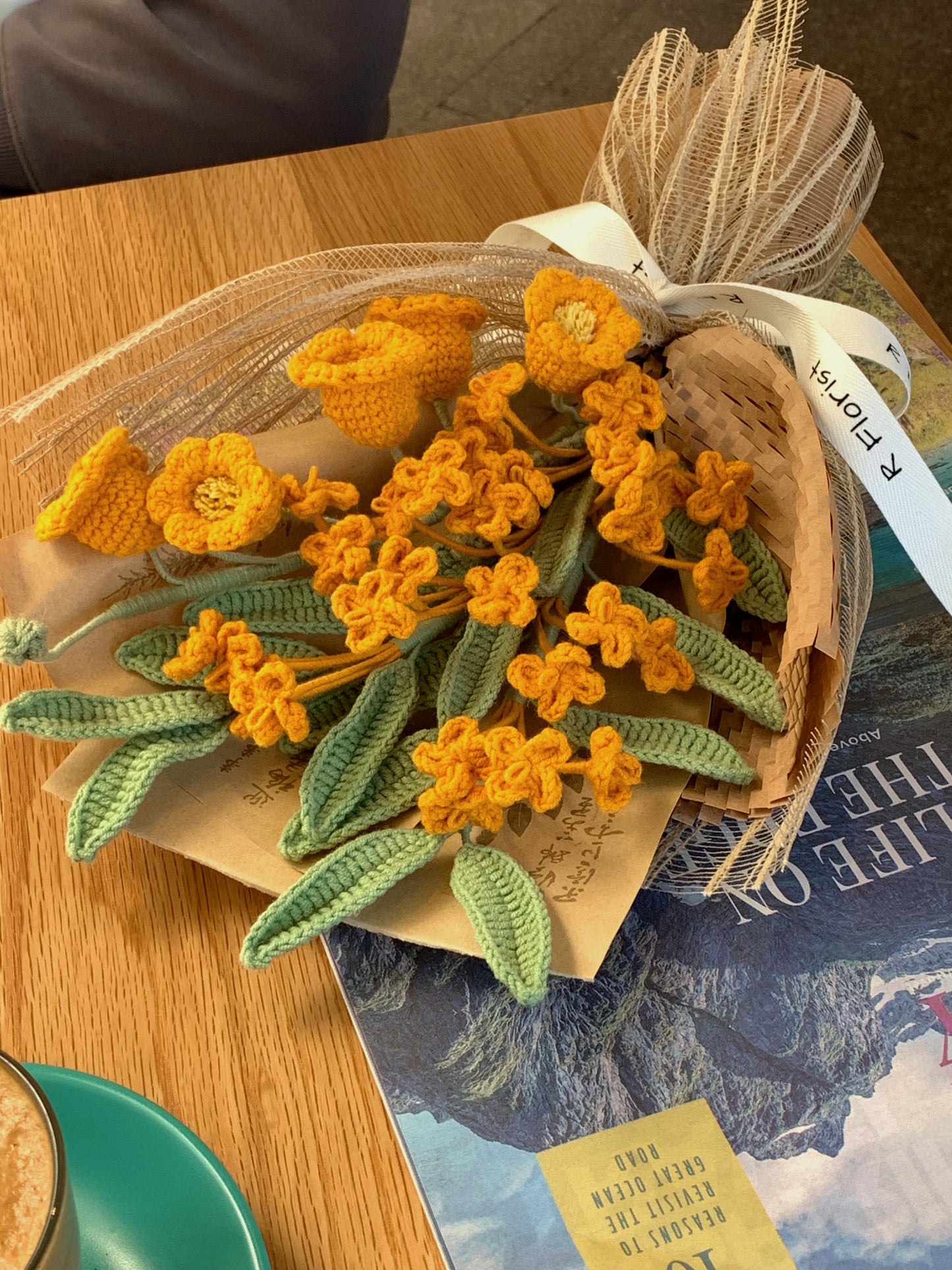 Golden Lily Crochet Bouquet| Housewarming preserved present