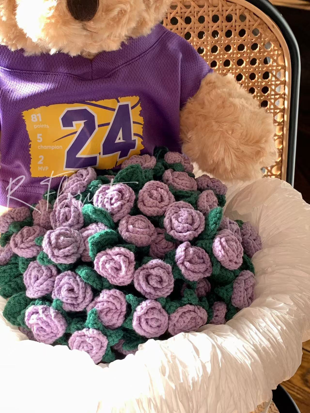Kobe Bryant bear Crochet Bouquet| best gift for mens