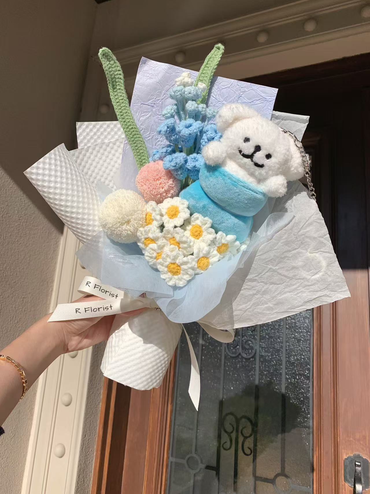 Happy doggy Crochet Bouquet| Preserved Flower