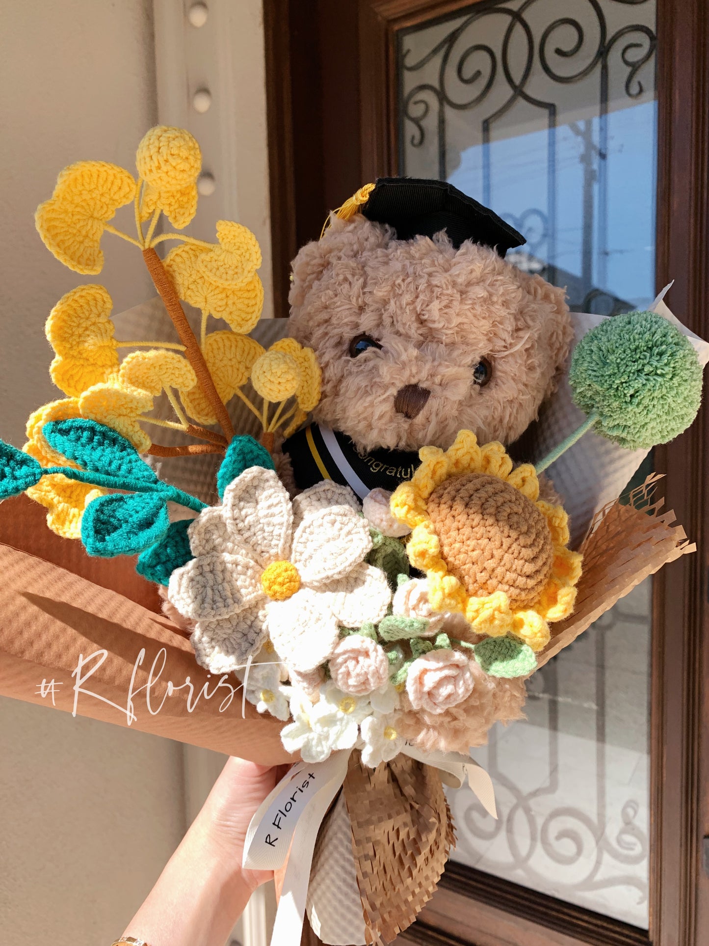 Graduation Teddybear Crochet Bouquet| Sunflowers| Preserved Flower